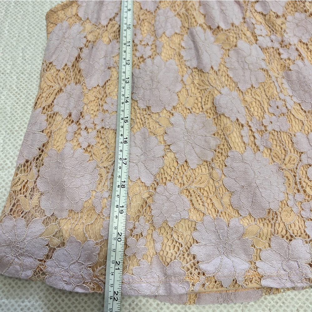 Monteau Pink Floral Lace Ruffle Sleeveless Top Size XL - Picture 6 of 6